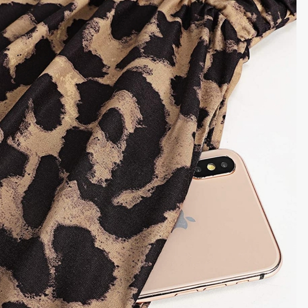 OUGES Women's Summer Short Sleeve V-Neck Dress wi… - image 4